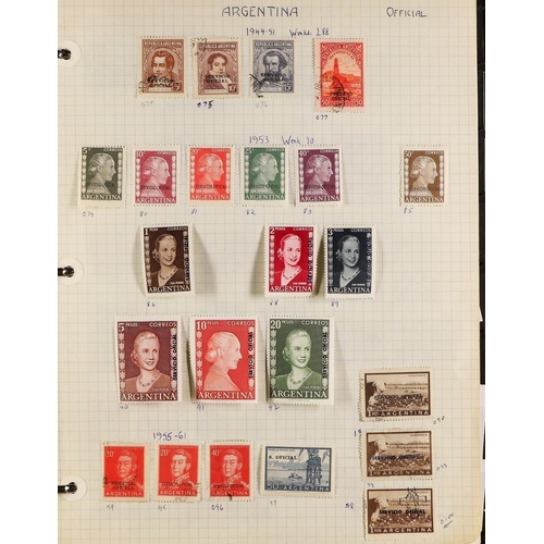 28 - ARGENTINA 1860's-1980's INTERESTING ACCUMULATION on leaves & stock pages in a thick binder, mint & u... 