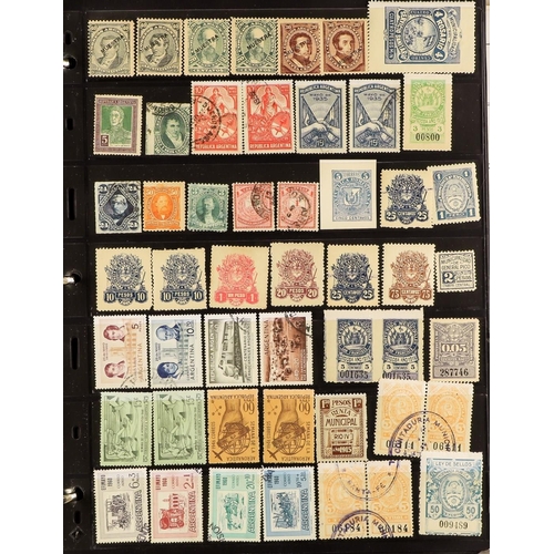 28 - ARGENTINA 1860's-1980's INTERESTING ACCUMULATION on leaves & stock pages in a thick binder, mint & u... 