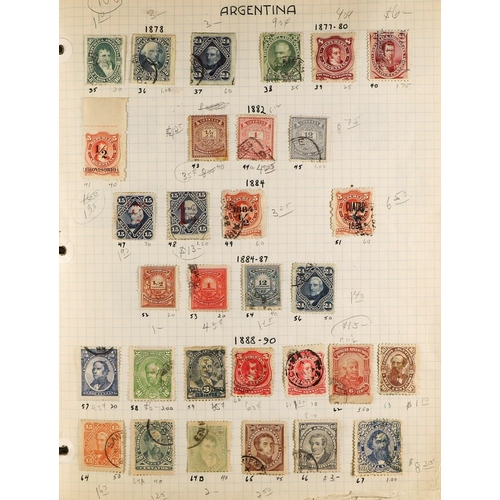 28 - ARGENTINA 1860's-1980's INTERESTING ACCUMULATION on leaves & stock pages in a thick binder, mint & u... 