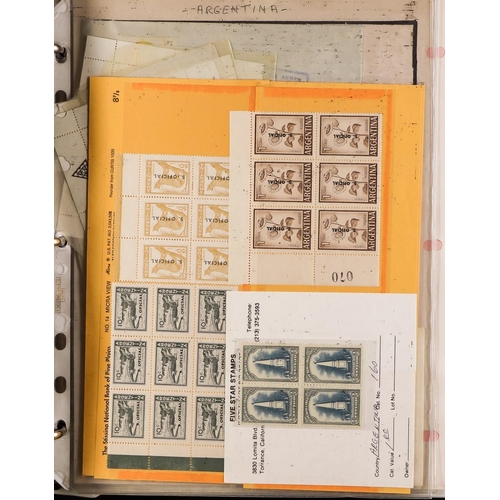 28 - ARGENTINA 1860's-1980's INTERESTING ACCUMULATION on leaves & stock pages in a thick binder, mint & u... 