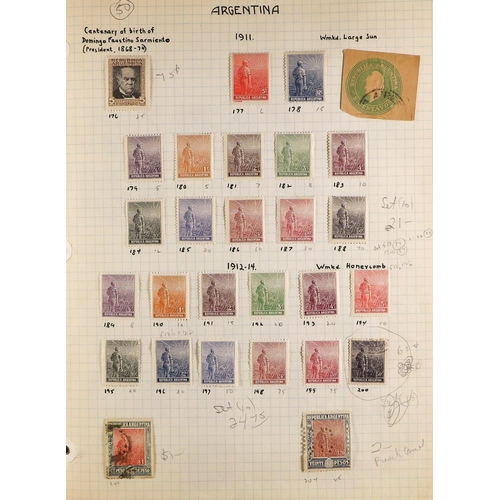 28 - ARGENTINA 1860's-1980's INTERESTING ACCUMULATION on leaves & stock pages in a thick binder, mint & u... 