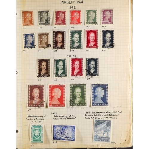 28 - ARGENTINA 1860's-1980's INTERESTING ACCUMULATION on leaves & stock pages in a thick binder, mint & u... 