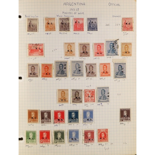 28 - ARGENTINA 1860's-1980's INTERESTING ACCUMULATION on leaves & stock pages in a thick binder, mint & u... 