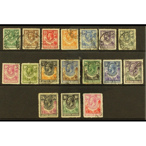 356 - NORTHERN RHODESIA 1925 complete set, SG 1/17, used, the 10s possibly a fiscal cancel. Cat £900. (17 ... 