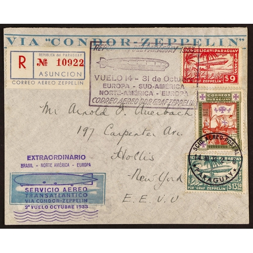 363 - PARAGUAY 1933 ZEPPELIN FLIGHT COVER (14 Oct) 