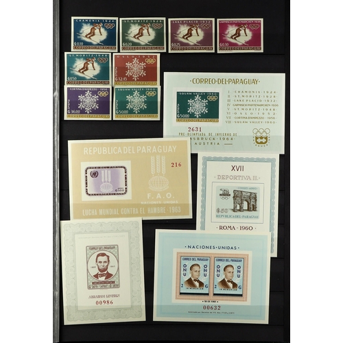 364 - PARAGUAY 1960-1965 NEVER HINGED MINT IMPERFORATES COLLECTION. sets & miniature sheets, incl. 1961 Te... 