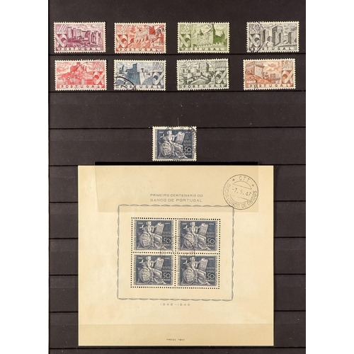 369 - PORTUGAL 1946-58 USED COLLECTION incl. 1946 Castles set, Bank of Portugal miniature sheet; 1947 Cost... 