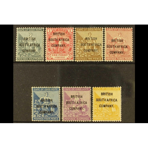 374 - RHODESIA 1896 Cape of Good Hope overprints set, SG 58/64, very fine mint. Cat. £325. (7 stamps)