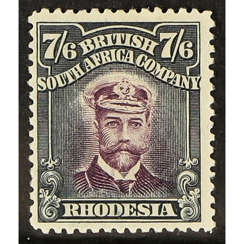 378 - RHODESIA 1913-19 7s6d blackish purple and slate-black 