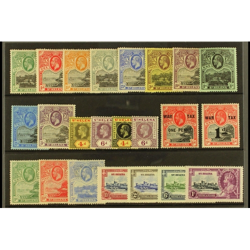 390 - ST HELENA 1912-37 inc 1912-16 set, 1912 & 1913 sets, 1935 Jubilee set etc, mint. Cat. £260+. (23 sta... 