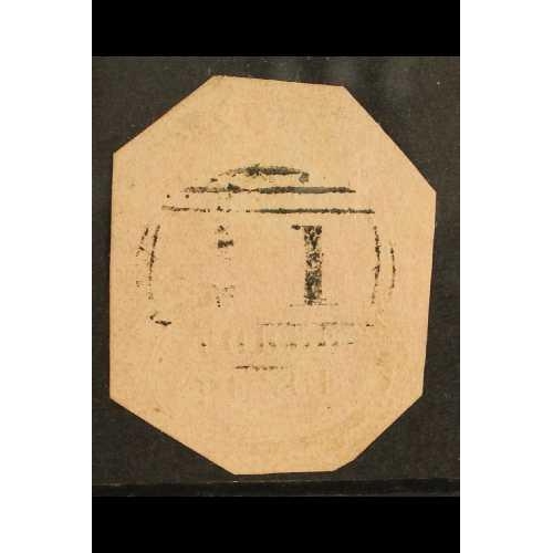 429 - SOUTH AFRICA -COLS & REPS NATAL 1857 3d rose, SG 4, large stamp with strong embossing, cut to shape,... 