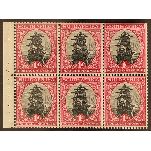 436 - SOUTH AFRICA 1930-31 BOOKLET PANE 1930-31 1d Ship watermark upright (as SG 43) English stamp first, ... 