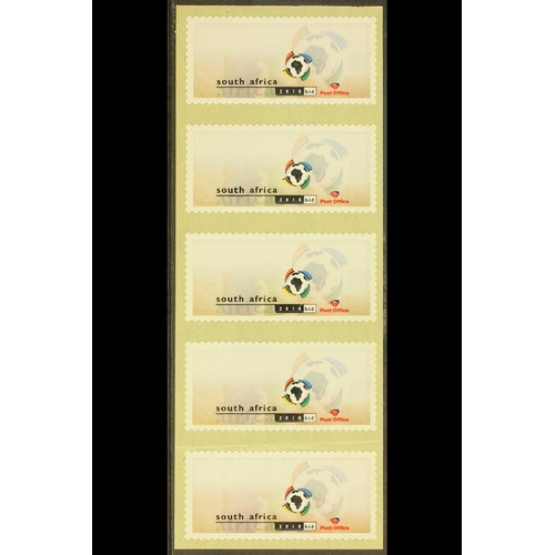 442 - SOUTH AFRICA 2003 Soccer World Cup Bid, self-adhesive postage label in a strip of 5, with no value p... 