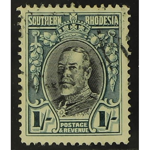 452 - SOUTHERN RHODESIA 1931-37 1s black and greenish blue perf 14, SG 23b, very fine used. Cat. £160.