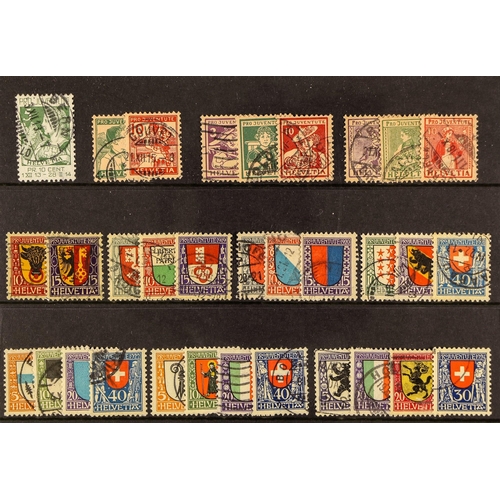 465 - SWITZERLAND PRO JUVENTUTE 1913-1924 issues complete fine used, the 1920 7½c is with the 