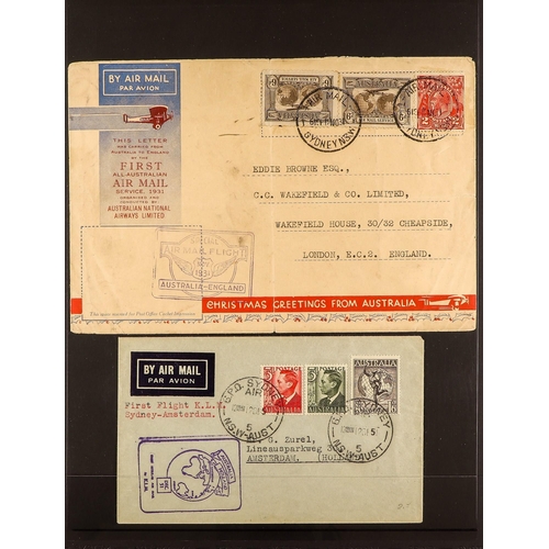 50 - AUSTRALIA 1931-58 FLIGHT COVERS incl.  First Flight 1931 Australia to England, 1951 Sydney to Amster... 