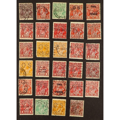 55 - AUSTRALIA KGV HEADS used range in packets including various colours and shades to 4d along with 1930... 