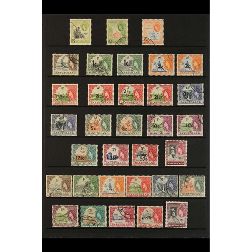 74 - BASUTOLAND 1933-63 used collection incl. 1r/10s etc. (60+ stamps)