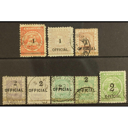 91 - BR. GUIANA 1881 (28 Dec) complete basic set of surcharges, SG 152/59, 2 on 24c emerald-green (SG 158... 