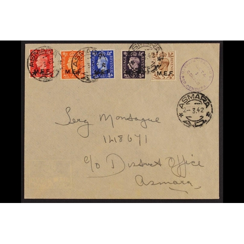 94 - BR. OCC. ITAL. COL. M.E.F. 1942 set to 5d with round stops and irregular lettering, Sass 1/i - 5/i (... 