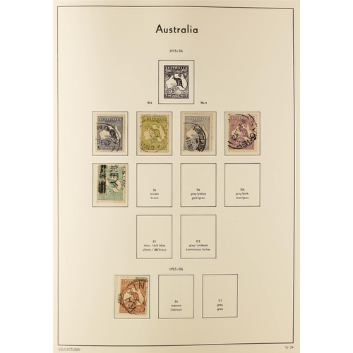 111 - AUSTRALIA 1913-1985 EXTENSIVE USED COLLECTION in a Lighthouse hingeless album, incl. Roos to 2s, KGV... 