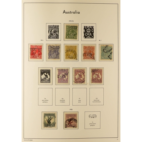 111 - AUSTRALIA 1913-1985 EXTENSIVE USED COLLECTION in a Lighthouse hingeless album, incl. Roos to 2s, KGV... 