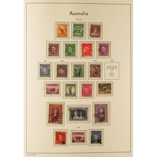 111 - AUSTRALIA 1913-1985 EXTENSIVE USED COLLECTION in a Lighthouse hingeless album, incl. Roos to 2s, KGV... 