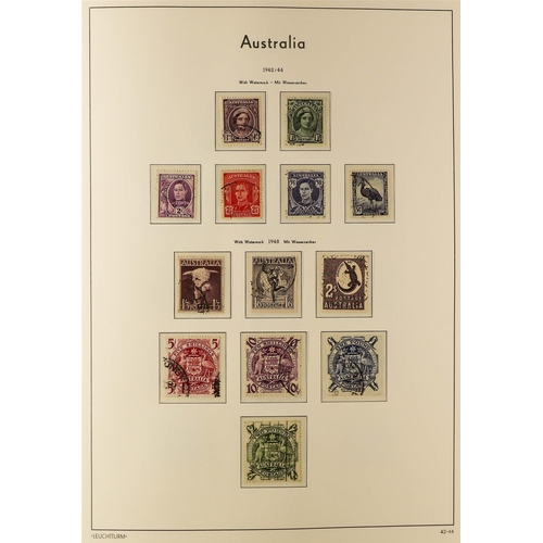 111 - AUSTRALIA 1913-1985 EXTENSIVE USED COLLECTION in a Lighthouse hingeless album, incl. Roos to 2s, KGV... 