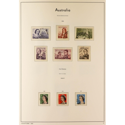 111 - AUSTRALIA 1913-1985 EXTENSIVE USED COLLECTION in a Lighthouse hingeless album, incl. Roos to 2s, KGV... 