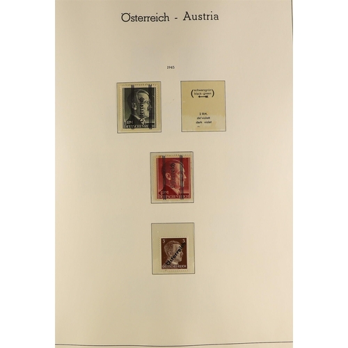 122 - AUSTRIA 1945-90's mint or never hinged and used collections in two Lighthouse hingeless albums, furt... 