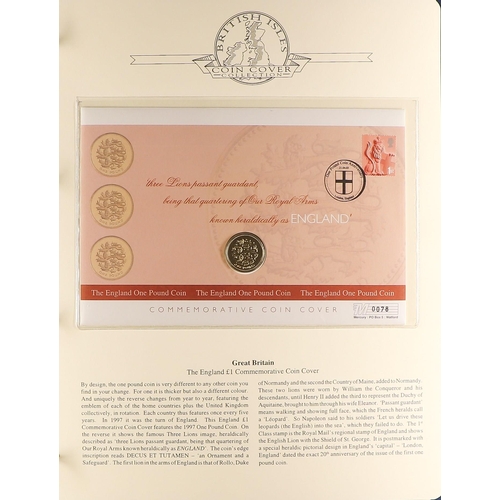 13 - COIN COVER AND STAMP COLLECTION - ROYALTY in 5 custom albums. Mainly featuring The Queen's Golden Ju... 