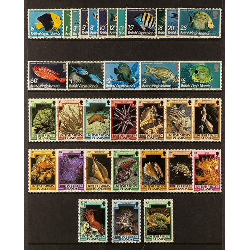 145 - BR. VIRGIN IS. 1956-82 DEFINITIVE SETS with 1956-62 Pictorial set, SG 149/61 including the 1c turquo... 