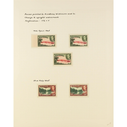 155 - CEYLON 1938-49 KGVI ISSUE mint (some nhm) collection with each issue identified, arranged in date or... 
