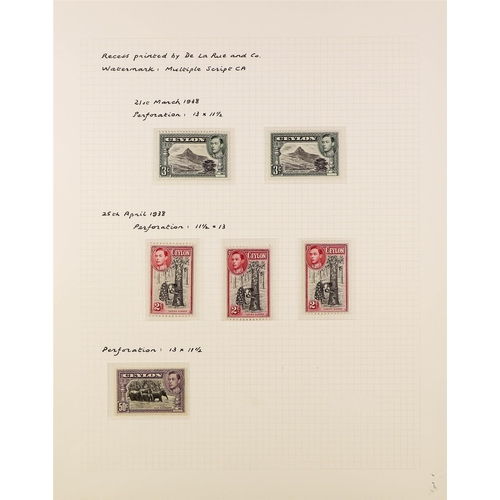 155 - CEYLON 1938-49 KGVI ISSUE mint (some nhm) collection with each issue identified, arranged in date or... 