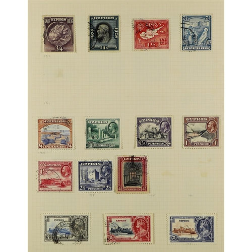 168 - CYPRUS 1880-1960 USED COLLECTION incl. 1881 ½d on 1d red plate 201, with neat 