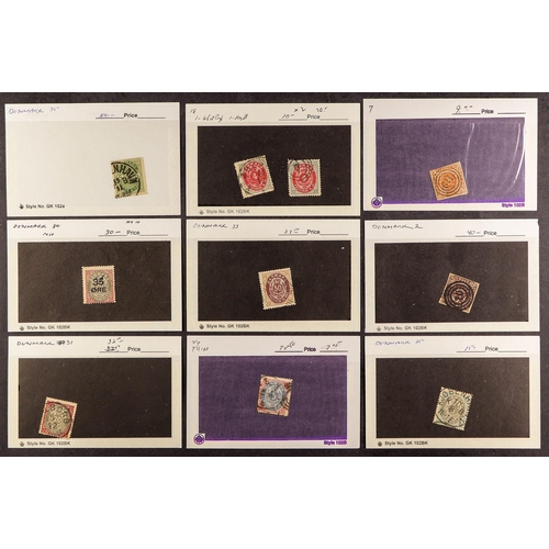 173 - DENMARK 1854-1956 ACCUMULATION A mostly used assortment on stock cards or in glassine packets, incl.... 