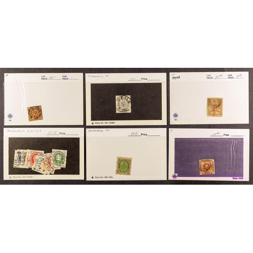 173 - DENMARK 1854-1956 ACCUMULATION A mostly used assortment on stock cards or in glassine packets, incl.... 