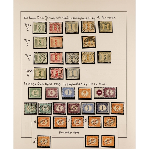 182 - EGYPT BACK OF THE BOOK COLLECTION 1888-1913 mint and used with POSTAGE DUE 1888 most values mint and... 