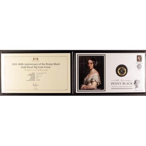 24 - COIN COVER COLLECTION. Comprising of 2020 180th Anniversary of the Penny Black, Gibraltar 22 Carat G... 