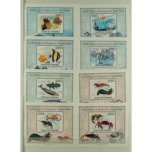 42 - COLLECTIONS & ACCUMULATIONS COMOROS ISLANDS TOPICALS, CAT 5500 ! 2009-11 miniature sheets featuring... 