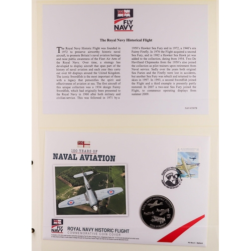 6 - COIN COVERS - NAVAL AVIATION an album Of 17 covers with information slips on custom cards.