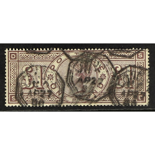 614 - GB.QUEEN VICTORIA 1888 £1 brown-lilac, watermark Orbs, SG 186, sound with London octagonal date stam... 