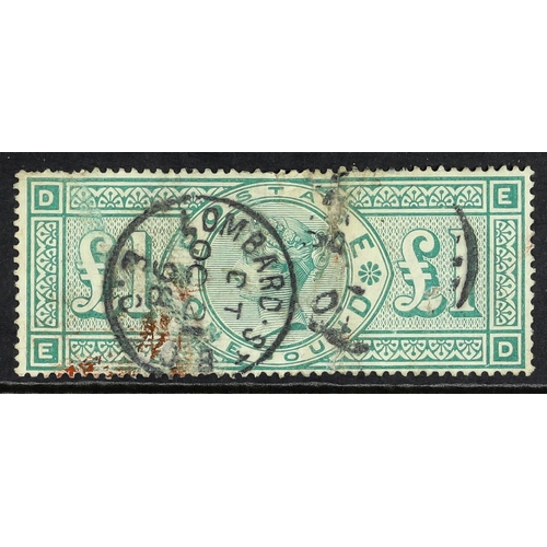 619 - GB.QUEEN VICTORIA 1891 £1 green, SG 212, used with various faults. Cat. £800.