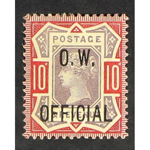 630 - GB.QUEEN VICTORIA OFFICIALS - OFFICE OF WORKS 1896-1902 10s dull purple and carmine, SG O35, mint wi... 