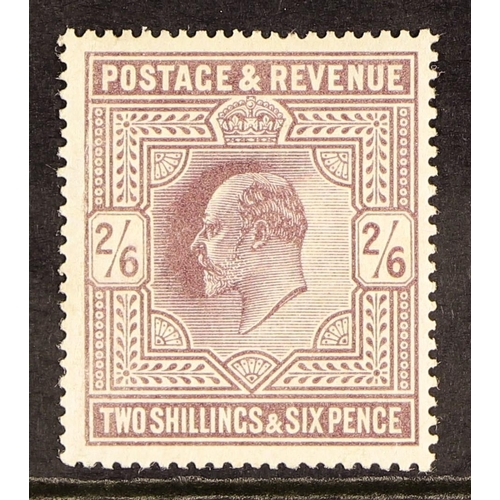 643 - GB.EDWARD VII 1911-13 2s.6d dull greyish purple, SG 315, never hinged mint.