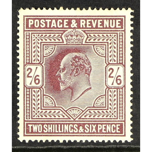 644 - GB.EDWARD VII 1911-13 2s.6d dull reddish-purple, SG 316, never hinged mint.