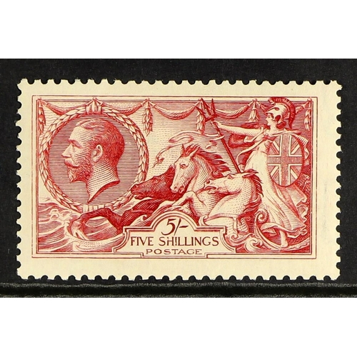 648 - GB.GEORGE V 1913 5s rose-carmine Seahorse, SG 401, fine mint. Cat. £625.