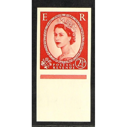 660 - GB.ELIZABETH II 1952 2½d carmine red Wilding,  Tudor crown, IMPRIMATUR with upright watermark, never... 