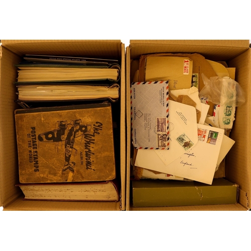 68 - COLLECTIONS & ACCUMULATIONS WORLD ACCUMULATION IN TWO  BOXES incl. albums of Malaya and States, Sing... 