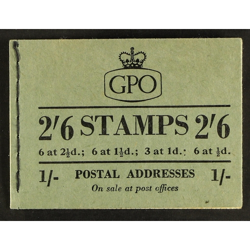 691 - GB.ELIZABETH II BOOKLET 1954 (March) 2s.6d, SG F15, light gum toning. Cat. £325